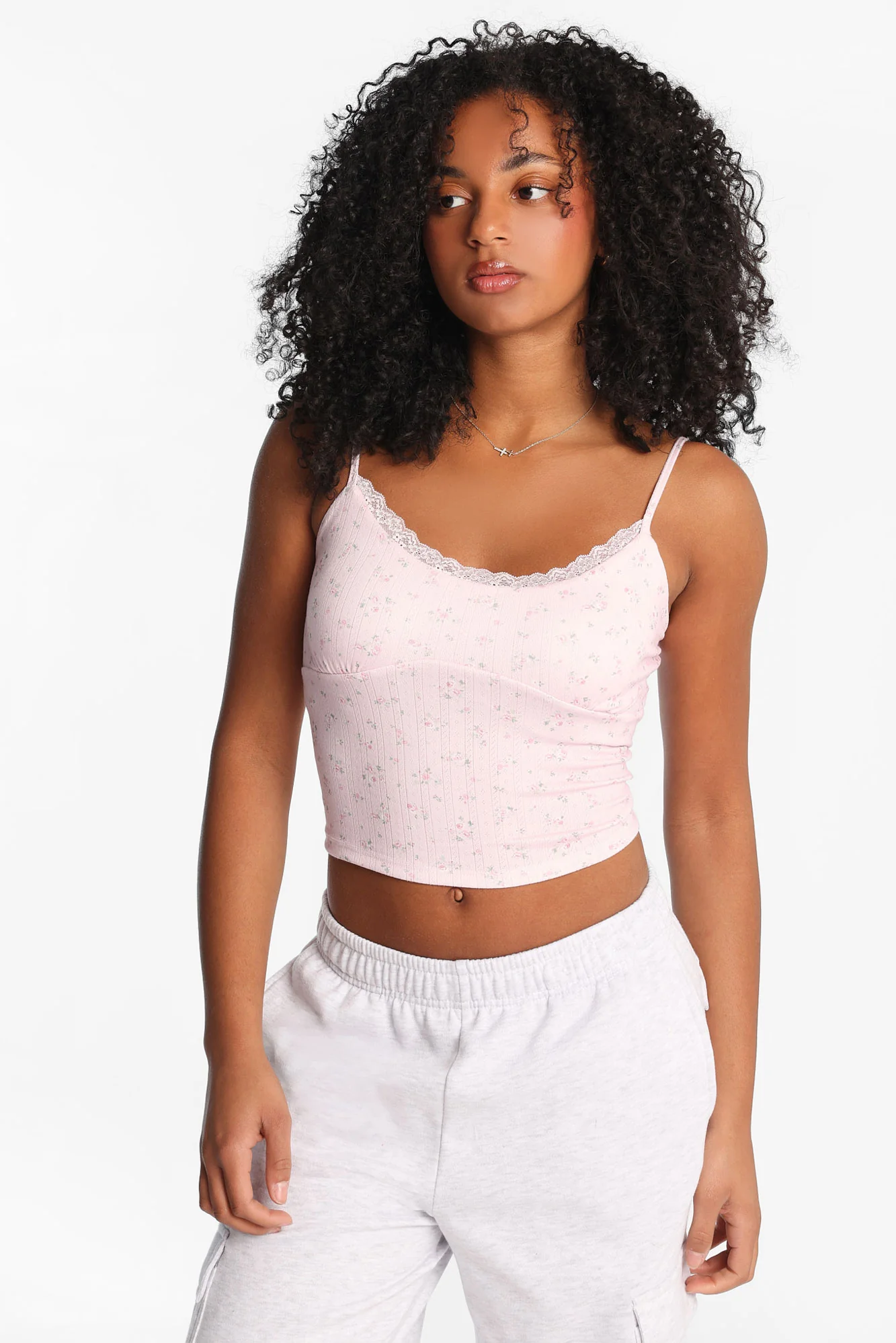 AERO Pointelle Knit Cropped Cami - Image 18