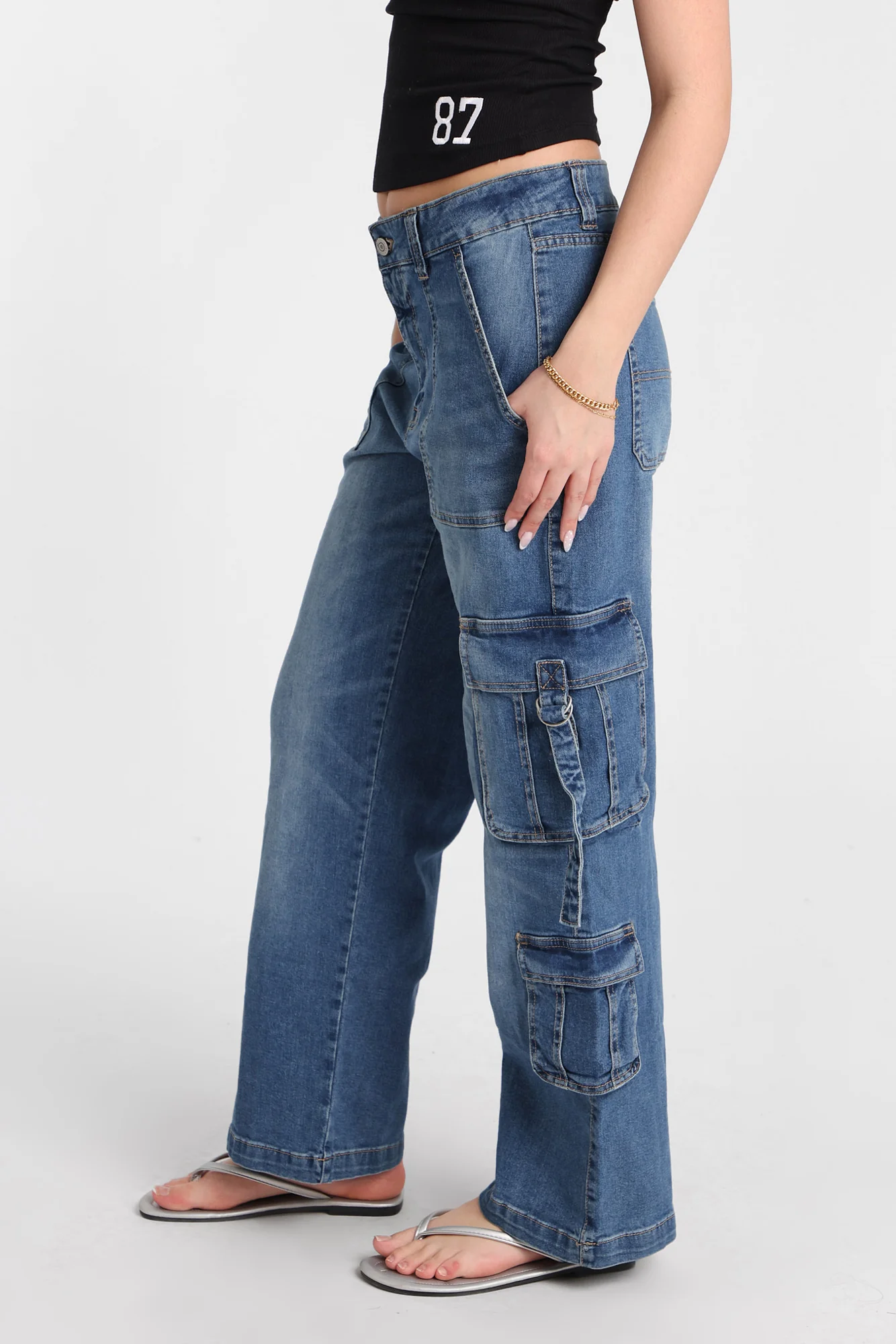 AERO Super High Rise D-Ring Baggy Cargo Jeans - Image 11