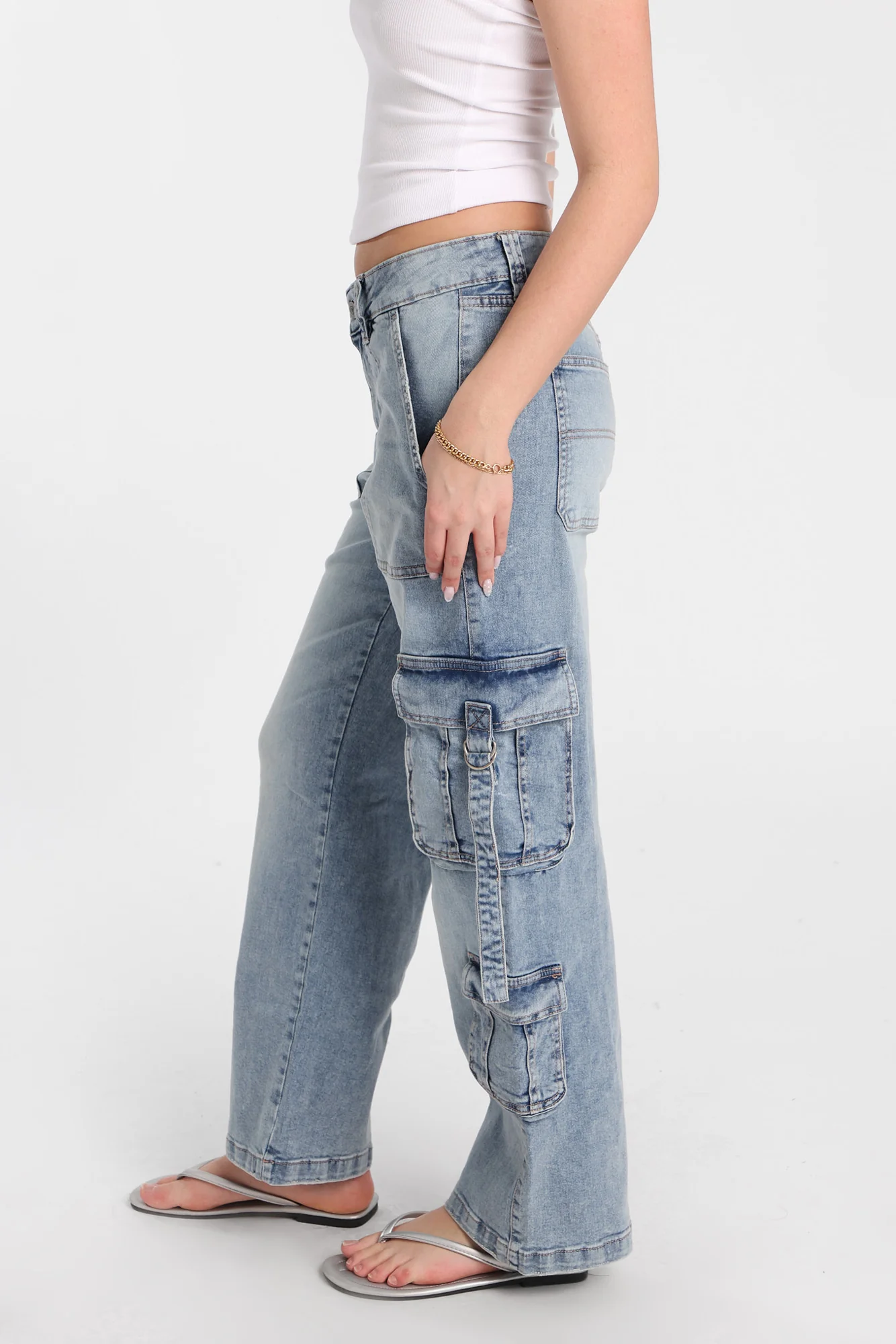 AERO Super High Rise D-Ring Baggy Cargo Jeans - Image 7