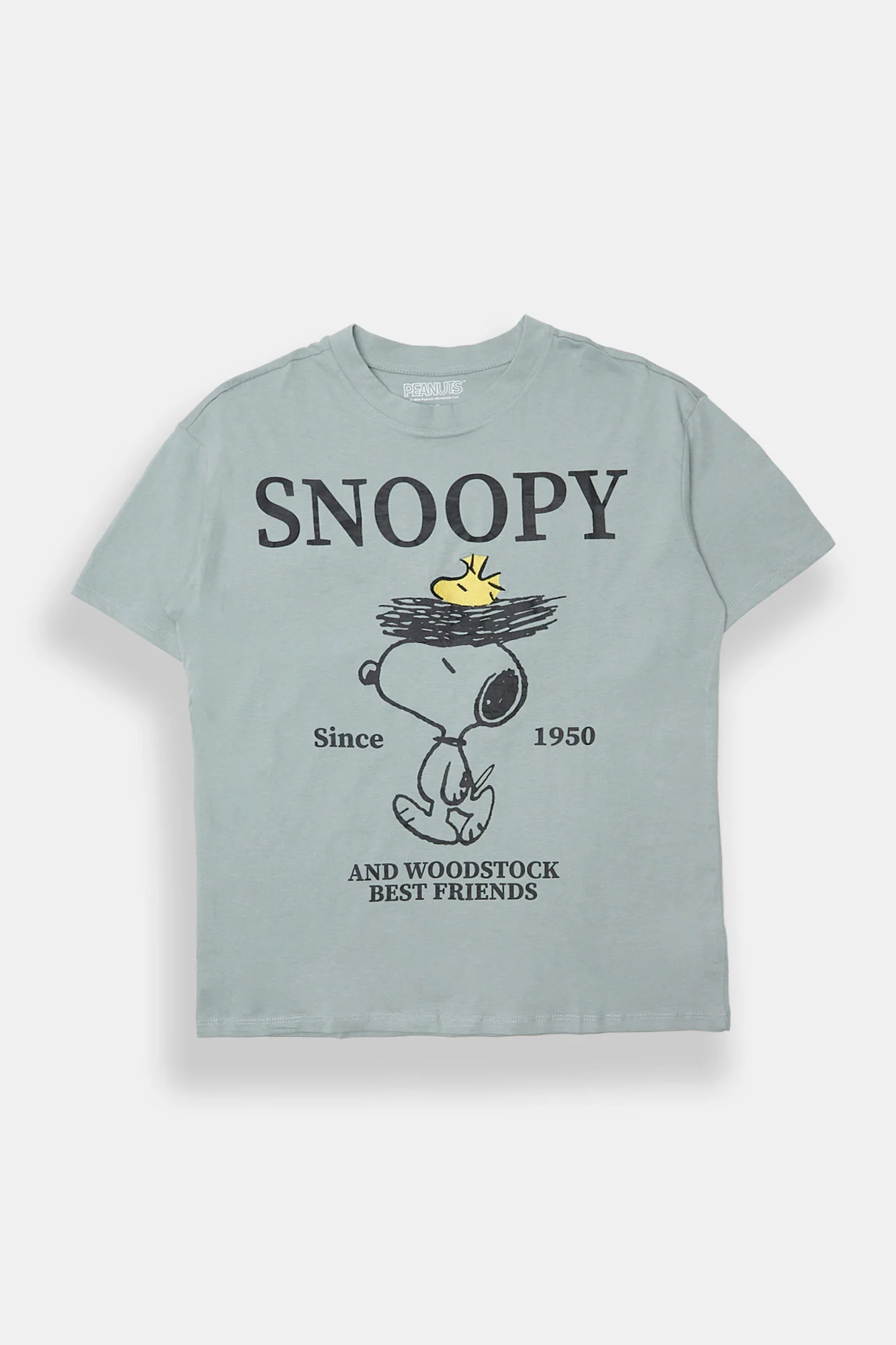 T-shirt coupe boyfriend imprimé Peanuts Snoopy Woodstock - Image 2