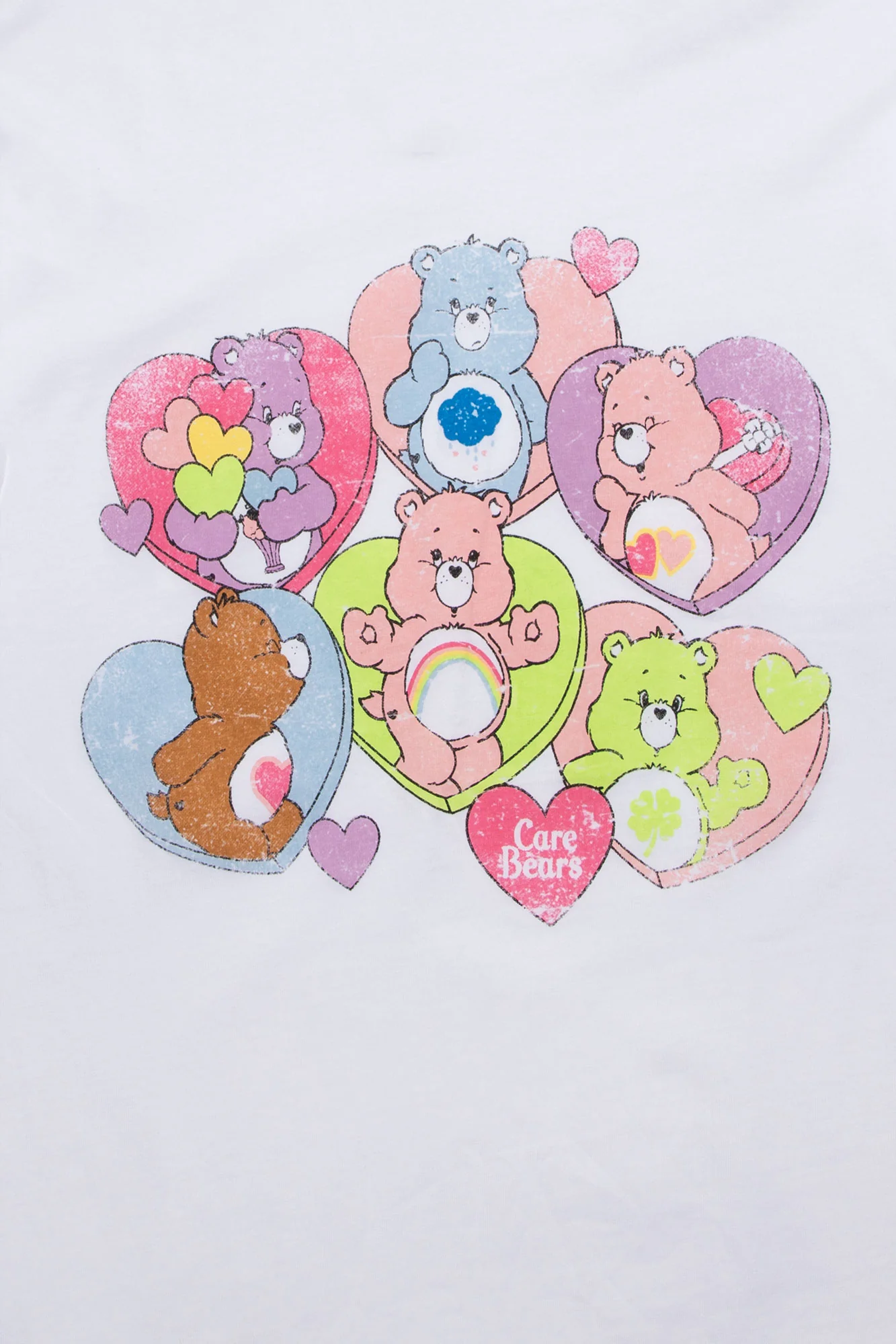 T-shirt coupe boyfriend imprimé coeur Care Bears - Image 2