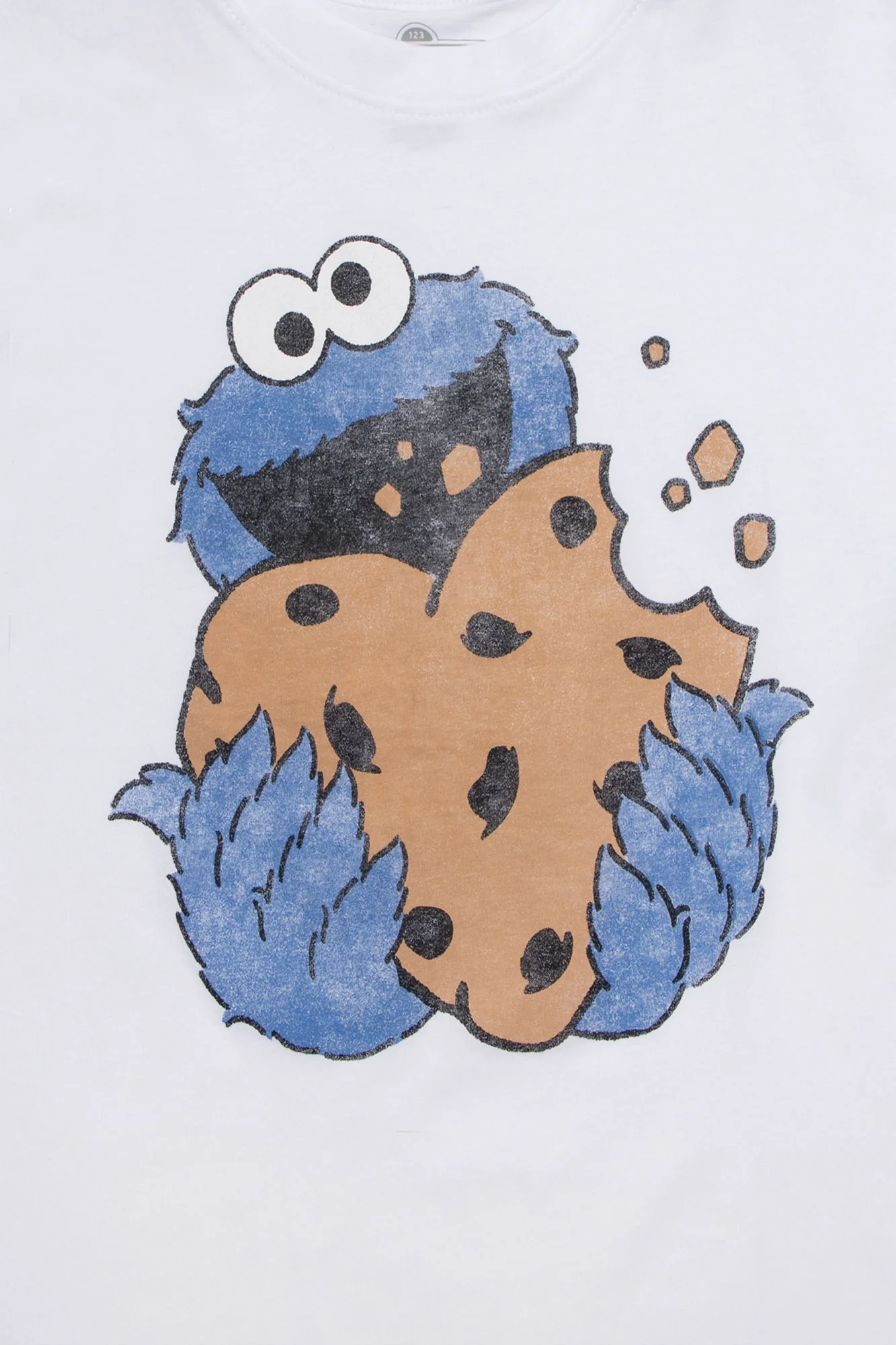 T-shirt coupe boyfriend imprimé coeur Cookie Monster - Image 2