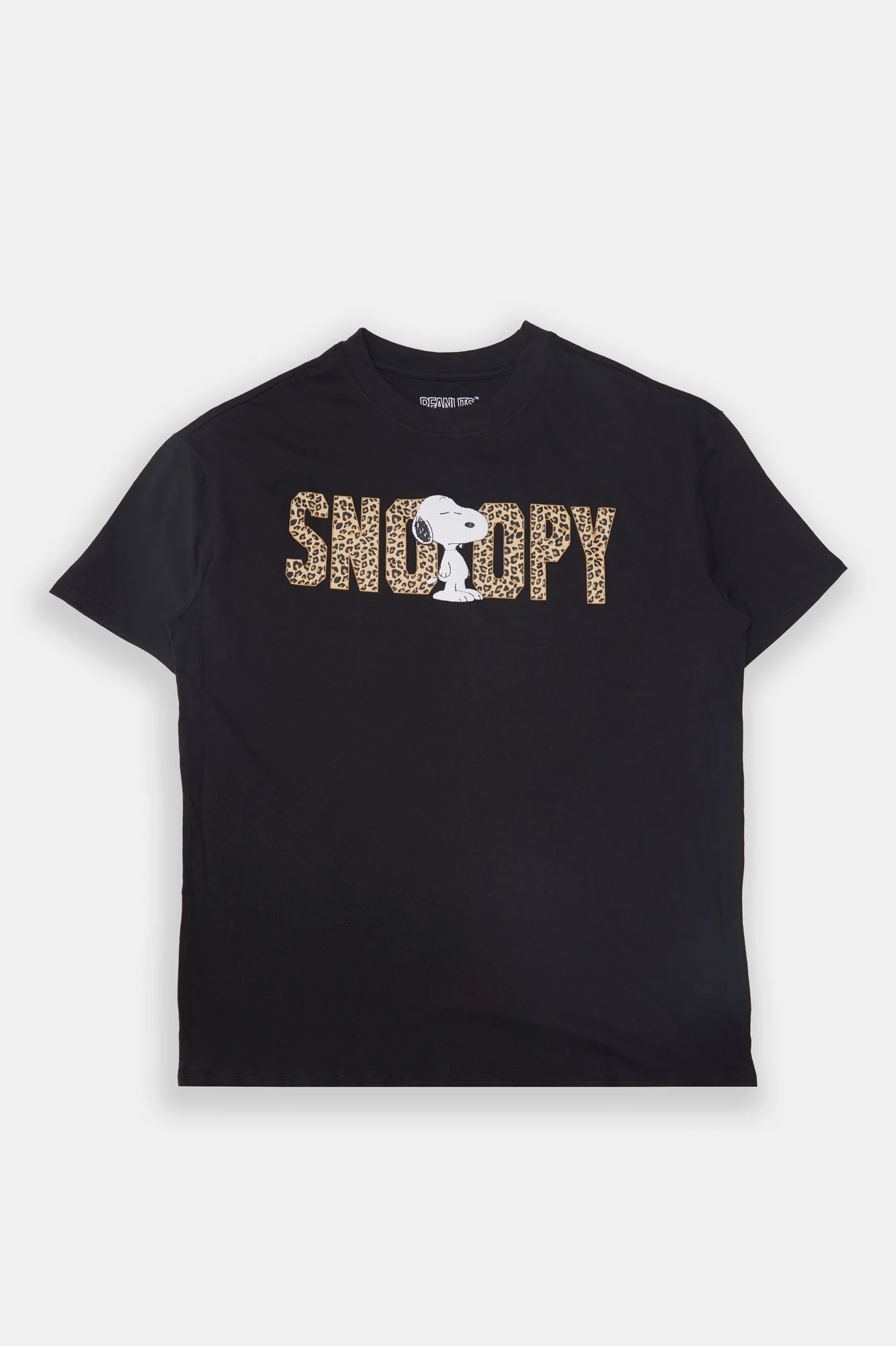 T-shirt coupe boyfriend imprimé léopard Snoopy