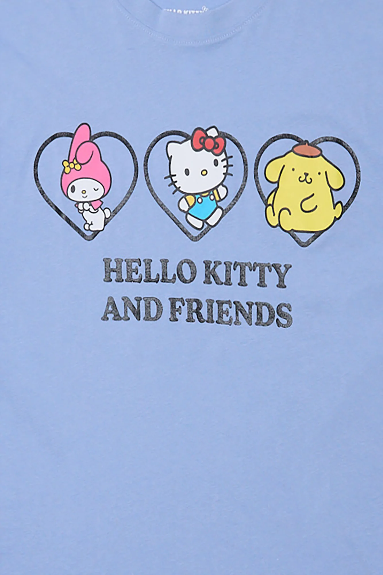 T-shirt coupe boyfriend imprimé coeur pailleté Hello Kitty And Friends - Image 2