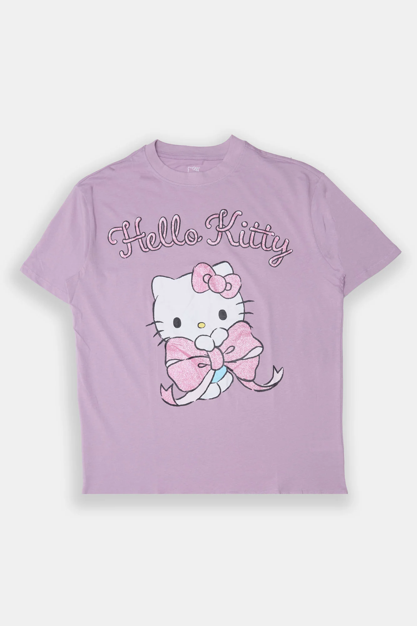 Hello Kitty Glitter Bow Graphic Boyfriend Tee