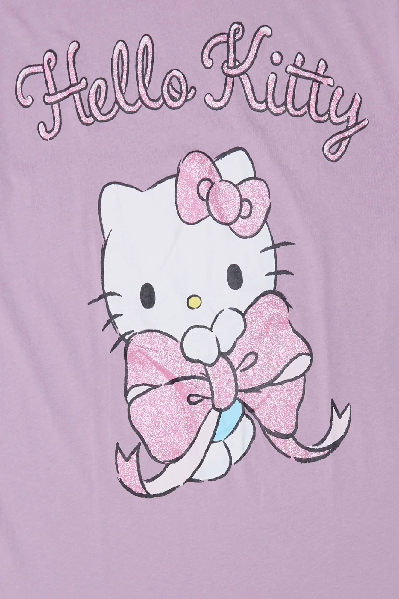 Hello Kitty Glitter Bow Graphic Boyfriend Tee - Image 2